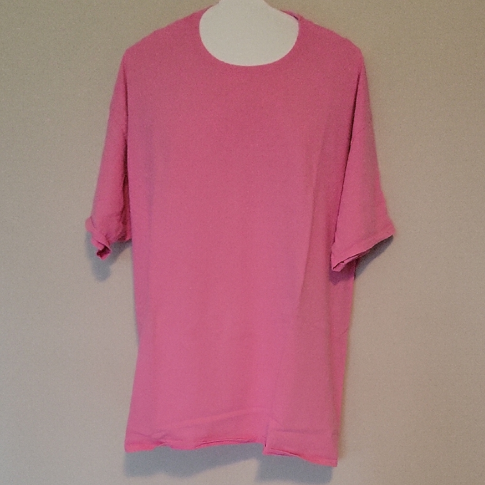 Hanes Men's Short Sleeve Pink Tee